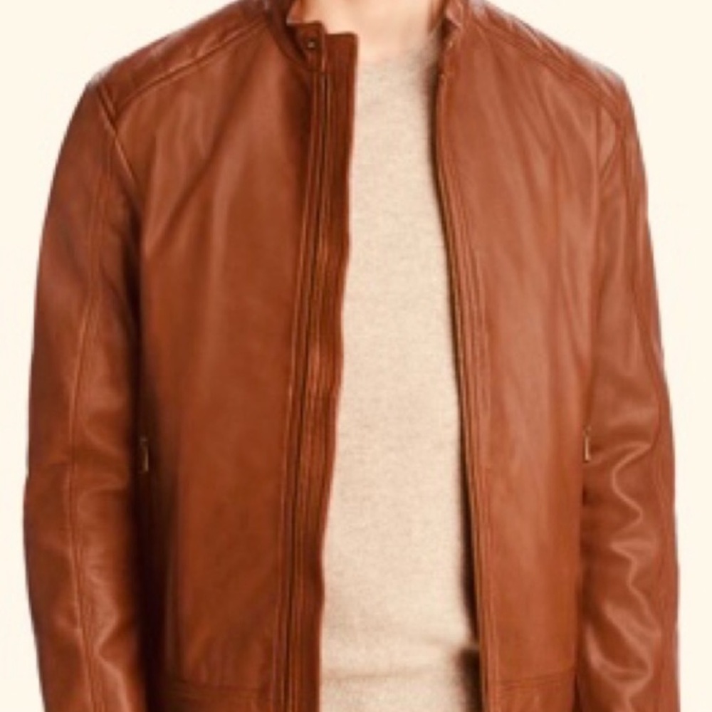 Cole Haan Men’s Leather Moro Jacket Size Large